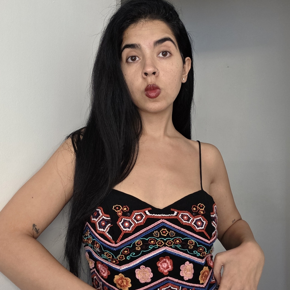 Zara Embroidered Crop Top Cami
